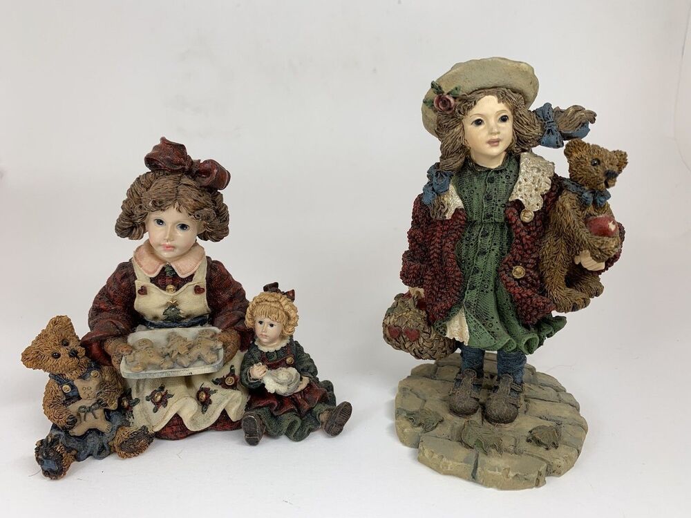 Boyds Yesterdays Child Dollstone Figurines #3510 #3514 Set of 2